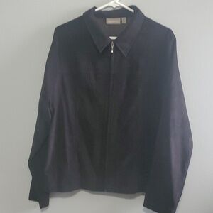 Croft & Barrow Jacket Womens Size Xl X-large Black Zip-Up